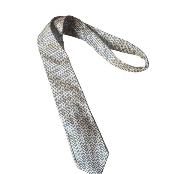 Chaps By Ralph Lauren Gold and Blue Silk Tie - Picture 1 of 3